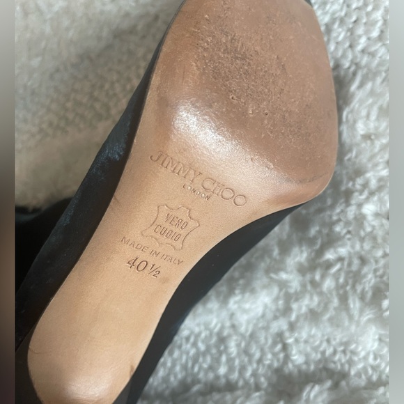 Jimmy Choo Velvet Knee High Boots - Picture 4 of 4